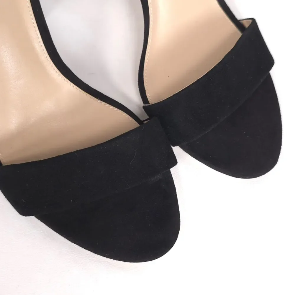 SAM EDELMAN Women's New Strap Block Heel Sandals‎ 8.5 Black Suede E8511L1001